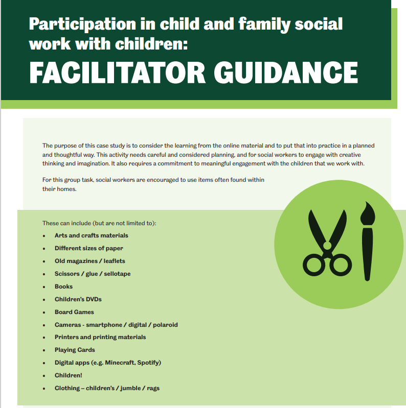 Participation in child and family social work with children: FACILITATOR GUIDANCE