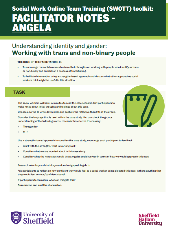 Gender and Identity (mental health) Facilitator guidance