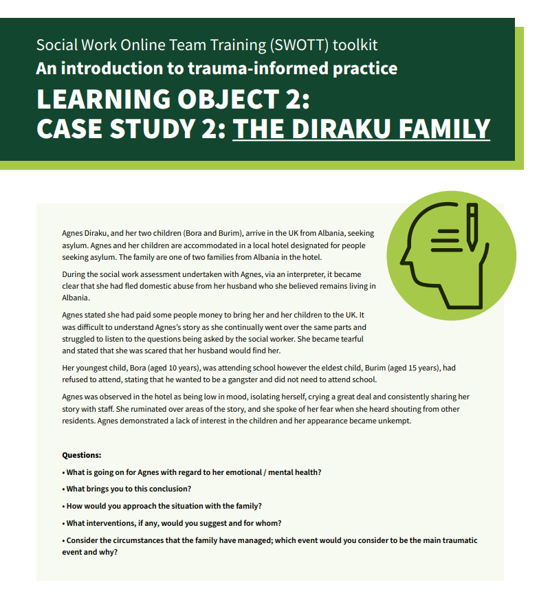 Trauma-informed practice – Case study 2 – the Diraku family